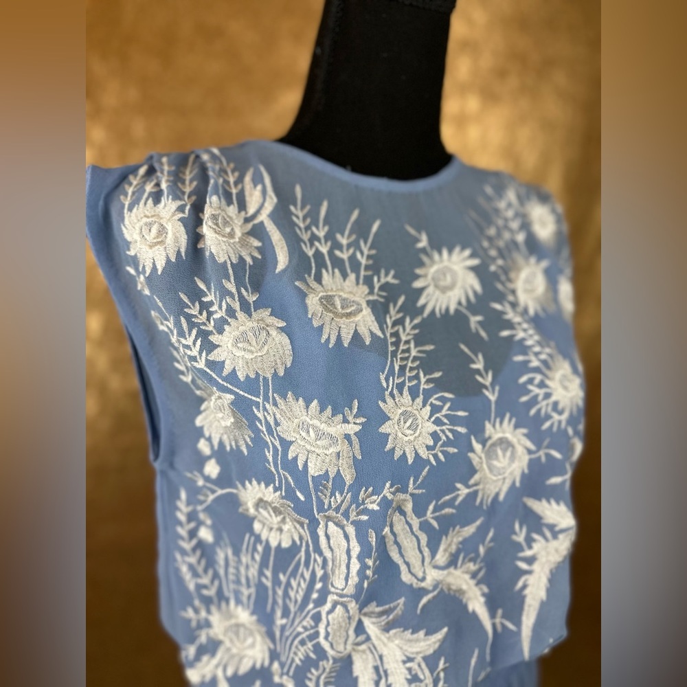 🌸🌼 Free People Garden Sky Blue Embroidered Dress. Size XS. NWT - Picture 9 of 9